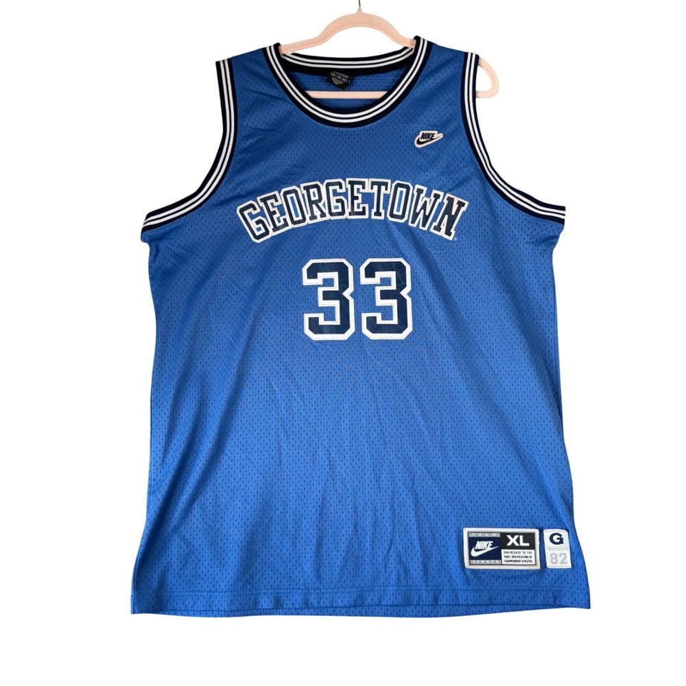 Nike Georgetown Hoyas Patrick Ewing 33 Basketball Jersey Blue Mens XL HO-03-BLM